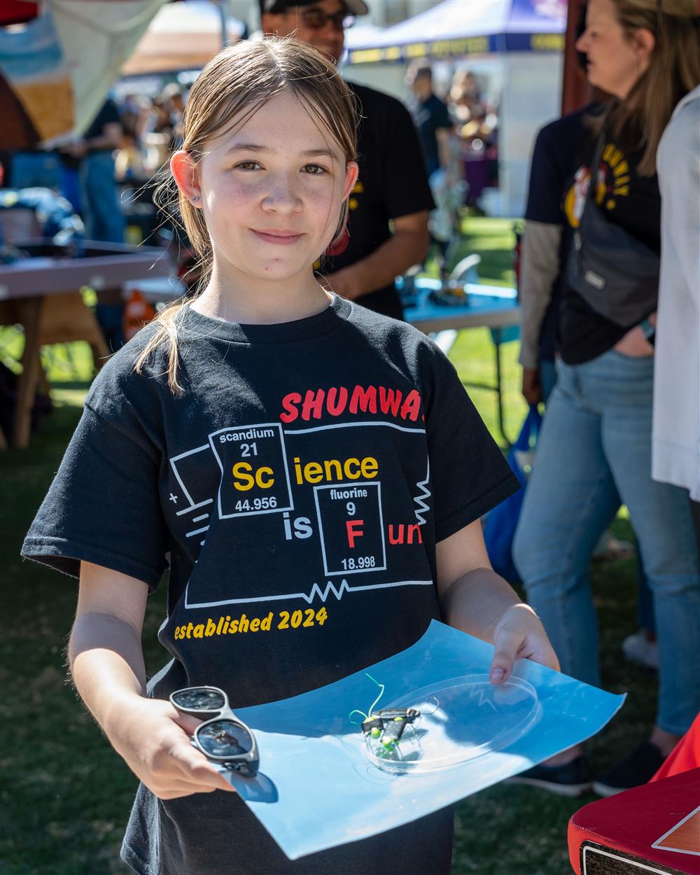 A student from Shumway Leadership Academy showcases her project.